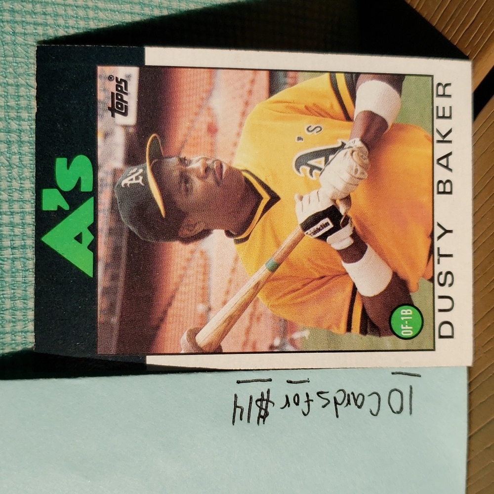 (A) Topps #645 A's Dusty Baker Baseball Card